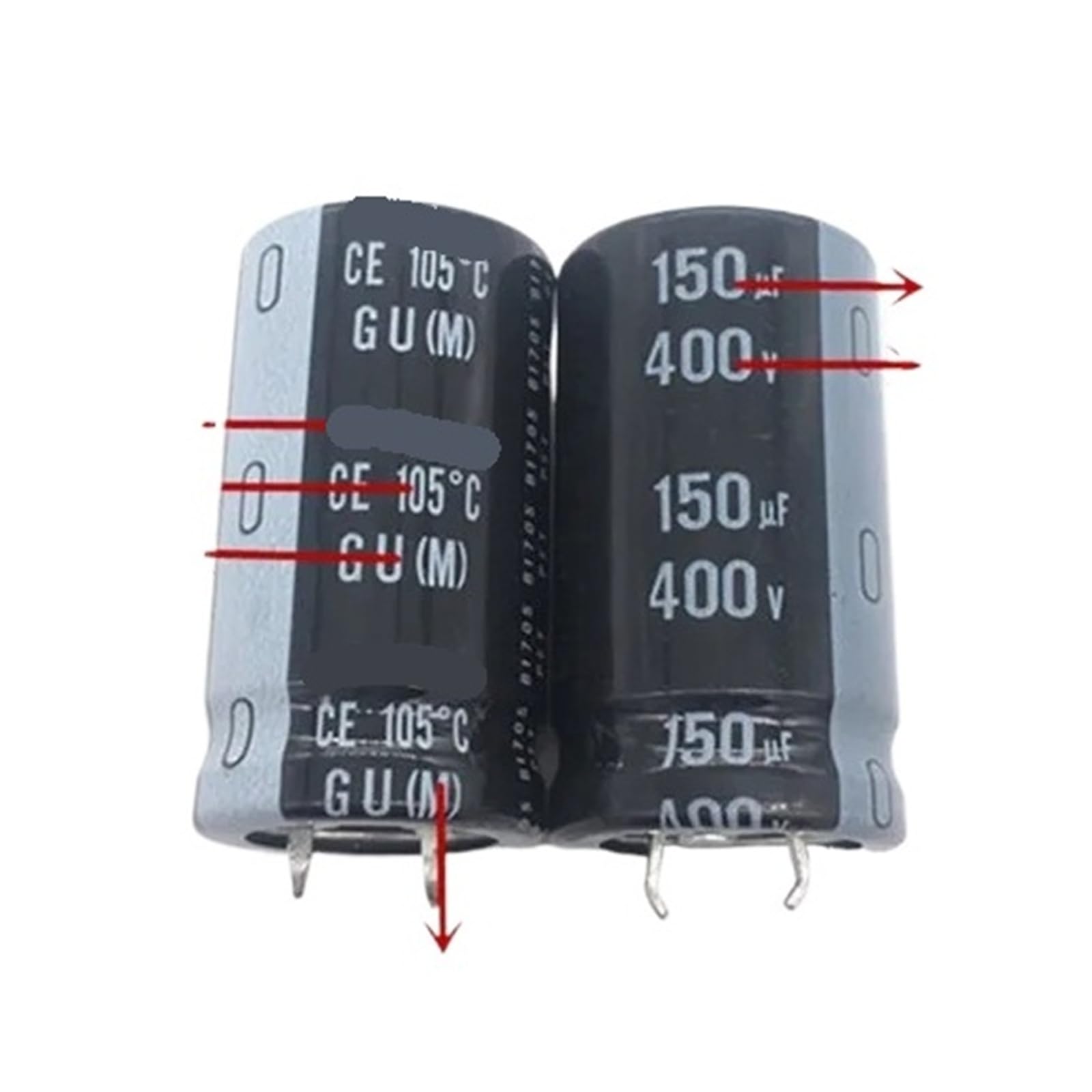 Condensateur GU 22x40mm 400V150uF pour réparer une alimentation en panne de téléviseur