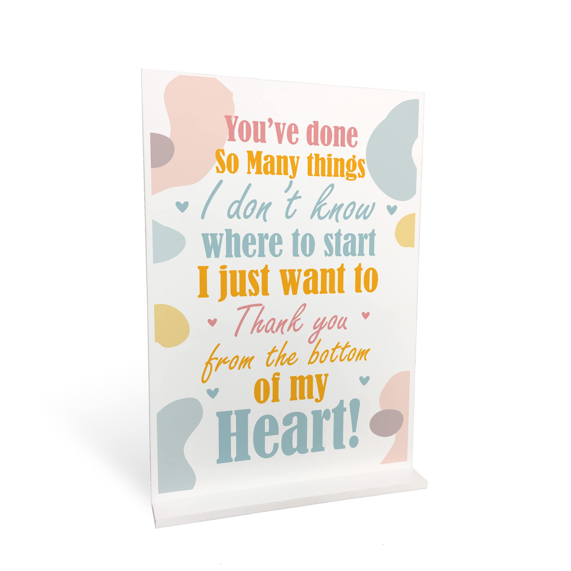 Red Ocean Thank You Gift Standing Plaque Gift For Him Her Men Women Friend Teacher Assistant Volunteer Gift