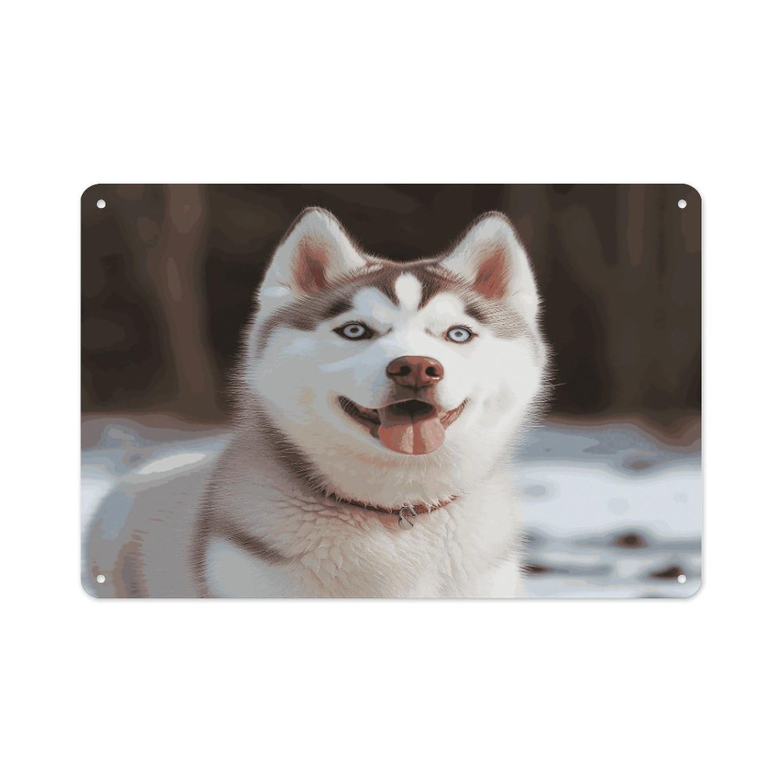 Btcowzrv Style Husky Piquant Dog Metal Sign 7.9 X 11.8 Inch, Aluminum Sign Wall Art Decor Easy To Install, Decorative Plaque For Home Bar Kitchen Pub Shop Garage