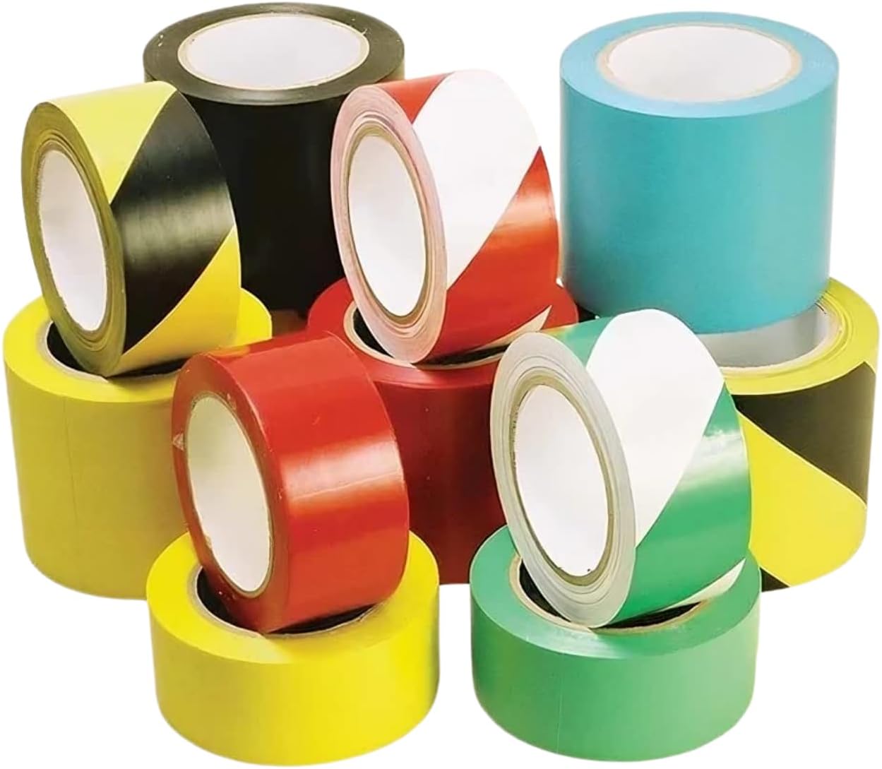 Floor Marking Tape Red & White (Pack of 3) | 2" Inch Wide x 35 Mtr Lengthy Self Adhesive (2 Inch, Red & White, 3)