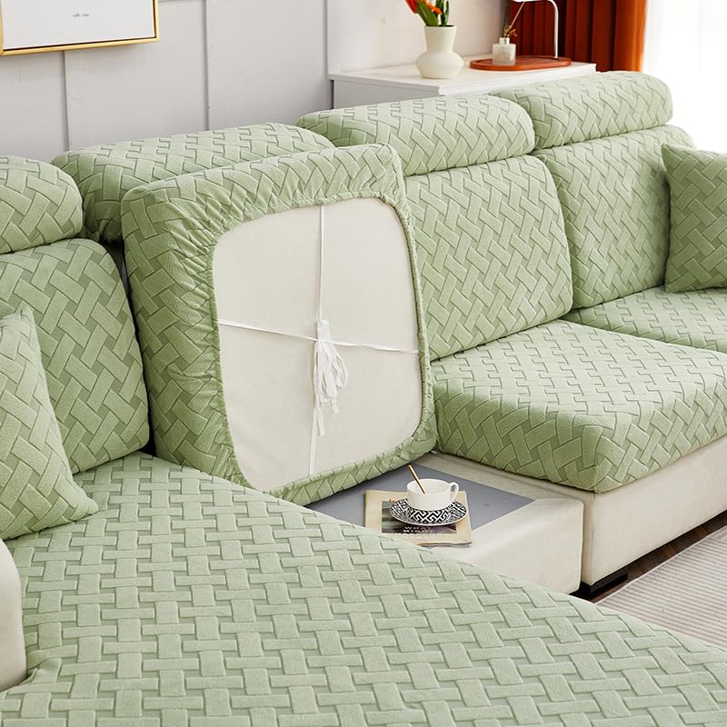 sofa covers，couch cushion covers，sofa seat cover，sofa covers washable，magic sofa covers，sectional couch covers，cushion covers，soothing home sofa covers，Elastic Sofa Cover Triple Seat Cover Green