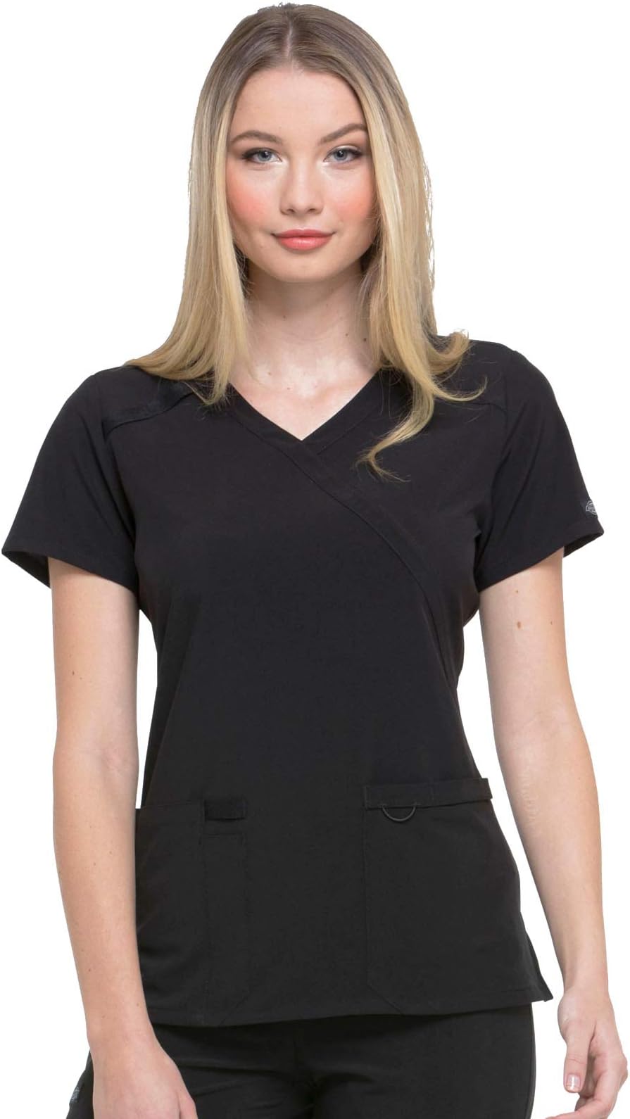 EDS Essentials, Mock Wrap Top Scrubs for Women with Four-Way Stretch and Moisture Wicking DK625