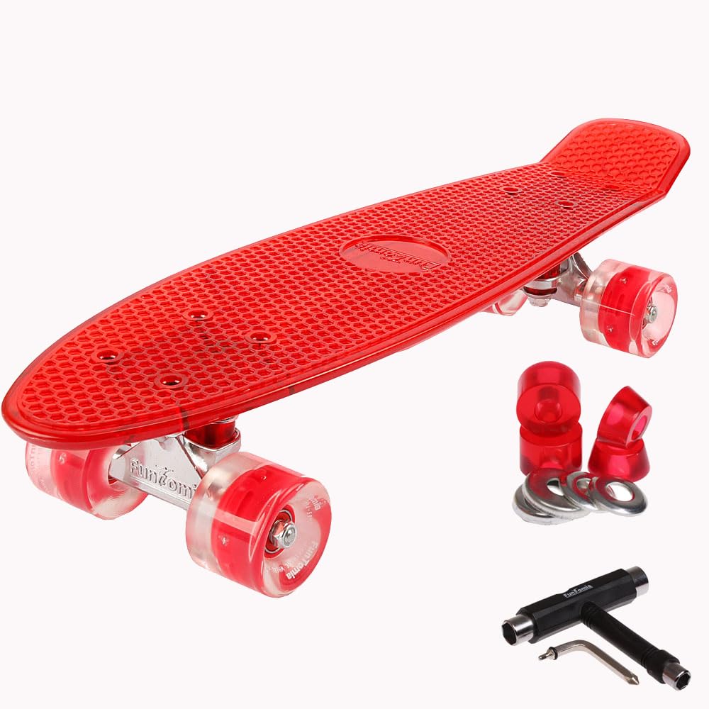 FunTomia Mini Board monopatín Skateboard 57cm - con o sin LED Ruedas - Wheel 59mmx45mm (82A) - Rodamiento ABEC-11 — view 12