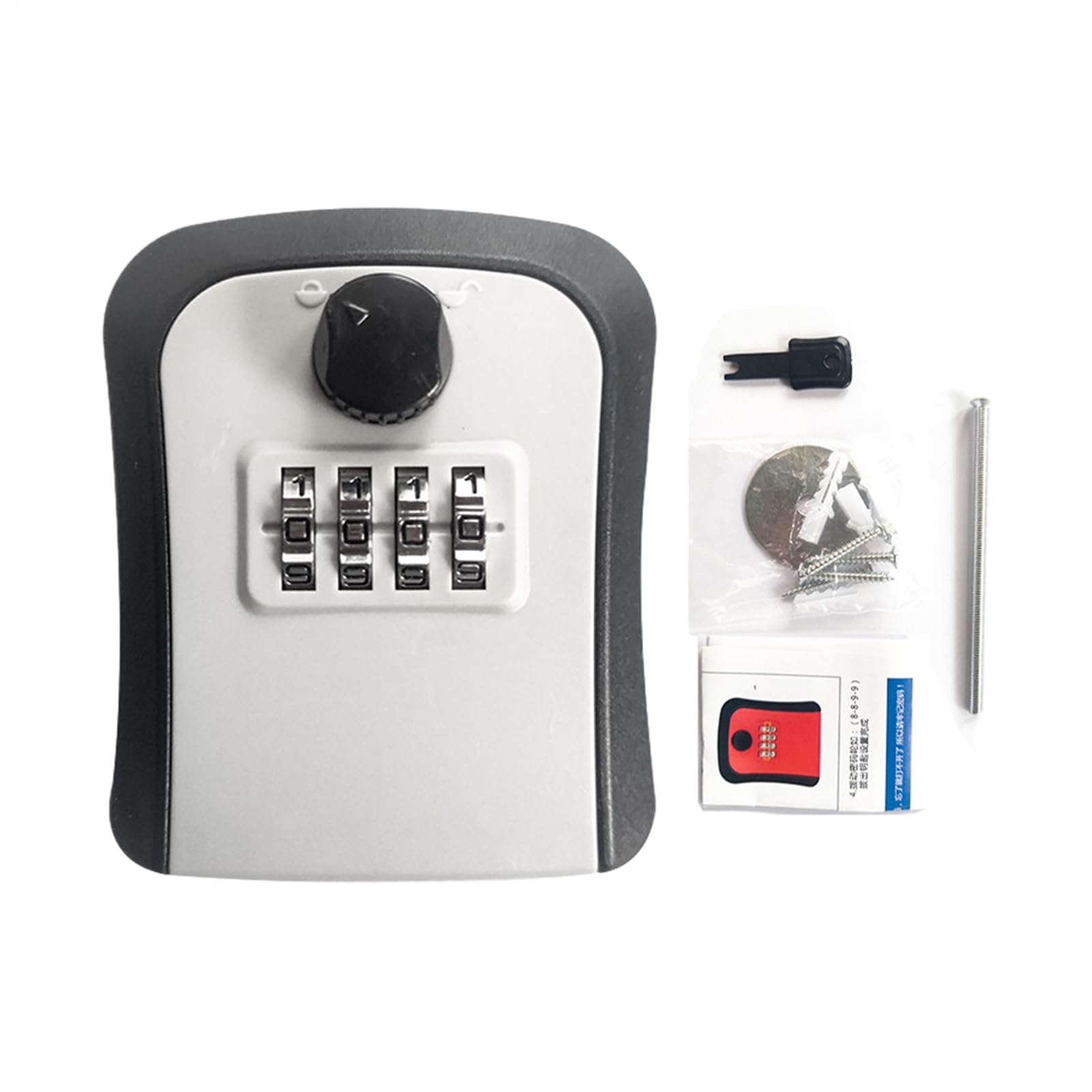Wall Key Lock Box - Wall Mounted Key Safe Box With Secure Code Lock, Outdoor Lock Box For Storage | Weather-Resistant Lock Box For Home Keys, Rel estate, Rentals, Garage, Apartment A