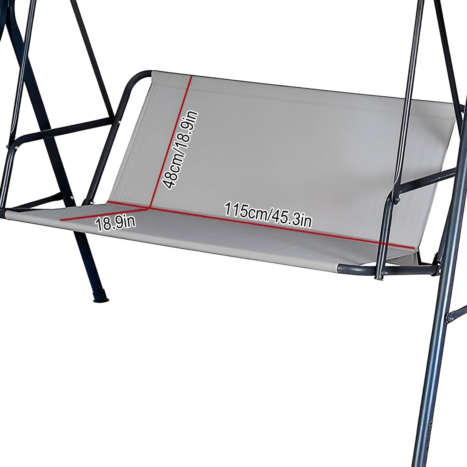 Piezas de repuesto para columpio de jardín, impermeable, funda para silla de jardín, funda para columpio de jardín, color gris, 115 x 48 x 48 cm