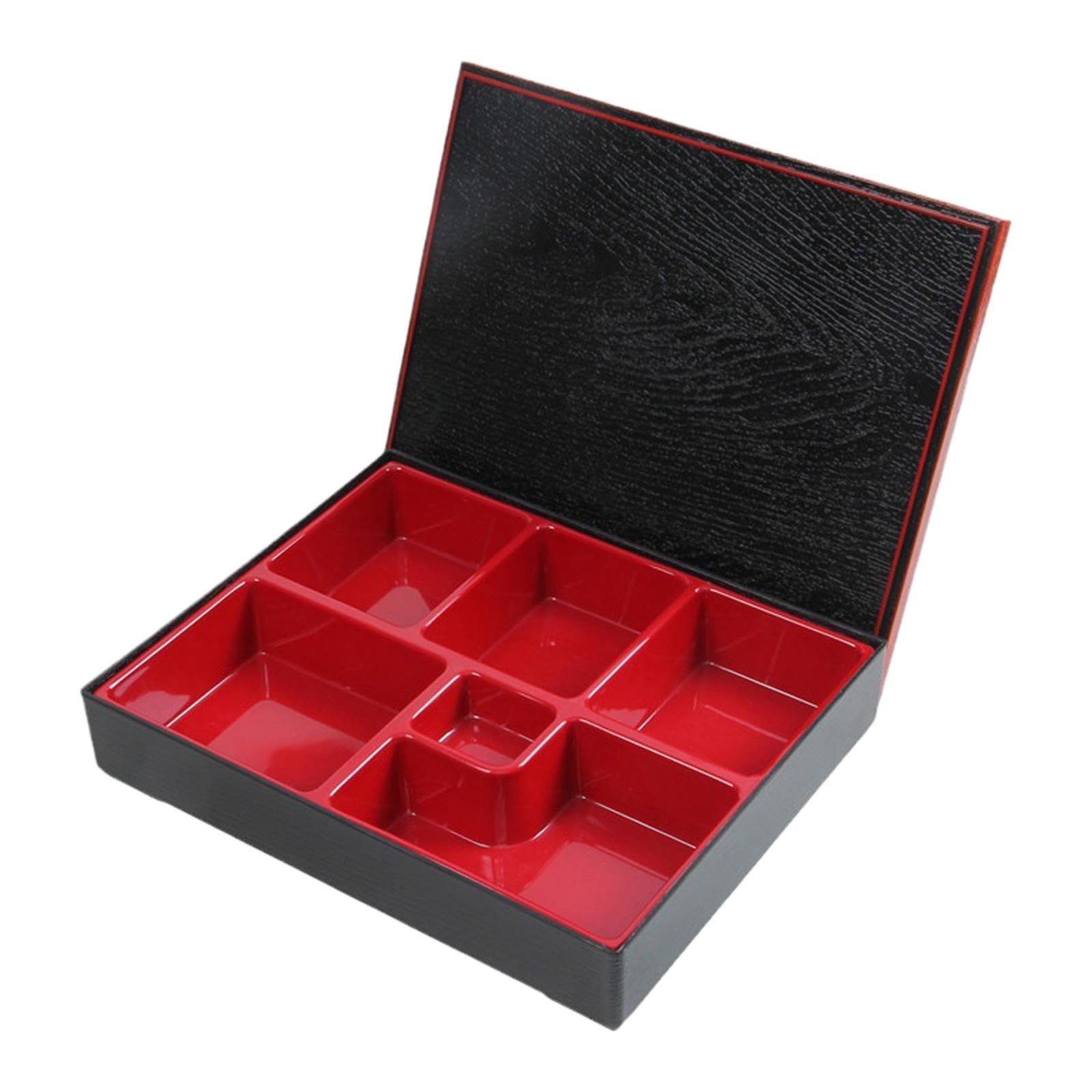 Boîte à Bento Japonaise, Noire, 6 Compartiments, Plateau à Japonais, Récipient Alimentaire pour Bureau, Restaurant, Style b