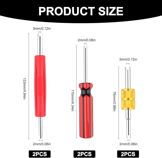 Kit de 6 Piezas para Extraer Válvulas Schrader A/C R134 R12 miniatura 2