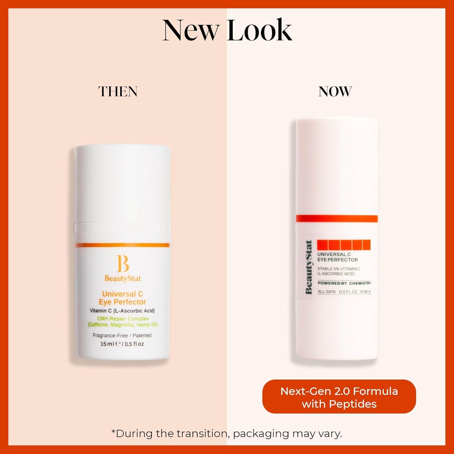 BeautyStat Universal C Eye Perfector Cream - Hydratisiert, strafft und hebt mit Vitamin C, Hyaluronsäure & Grüntee-Extrakt, Duftfrei gegen Augenringe und Schwellungen, Sicher für empfindliche Haut
