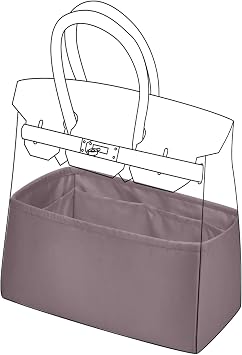 DGAZ Silk Purse Organizer Insert for Hermes Hac BagKonjac Purple,Hac50