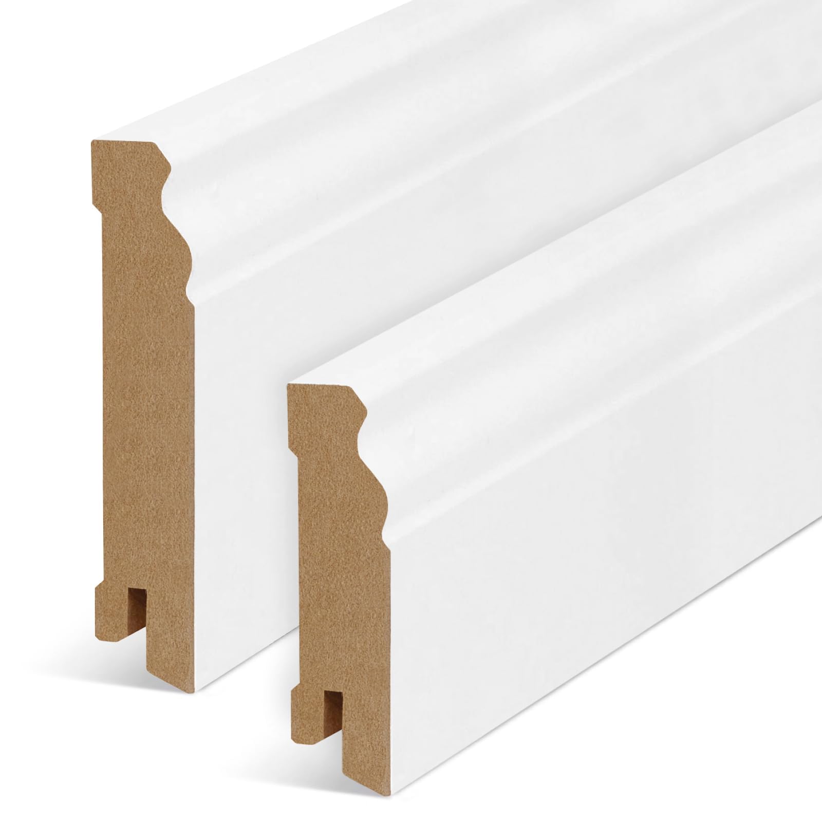 KGM Listwa Przypodłogowa Berliner Profil Altberliński – Listwa Berliner – Biała Folia MDF Listwa Podłogowa – Wymiary: 2400 x 19 x 60 mm – 10 Sztuk