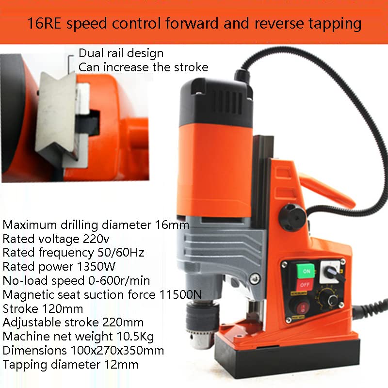Taladro Magnético Taladro De Base Magnética Taladro De Succión Magnético Taladro De Banco Taladro Eléctrico De Marcha Atrás Taladro Helicoidal Taladro Fácil de usar para principiantes y profesionales