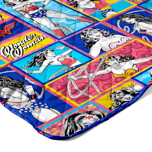 Image of Northwest Warner Bros Wonder Woman Wonder Pop Quilted Throw Blanket, Comfy Throw, Adults Boys Girls, Soft Lightweight Bedding for Bed, or Couch, 60 x 80 inches