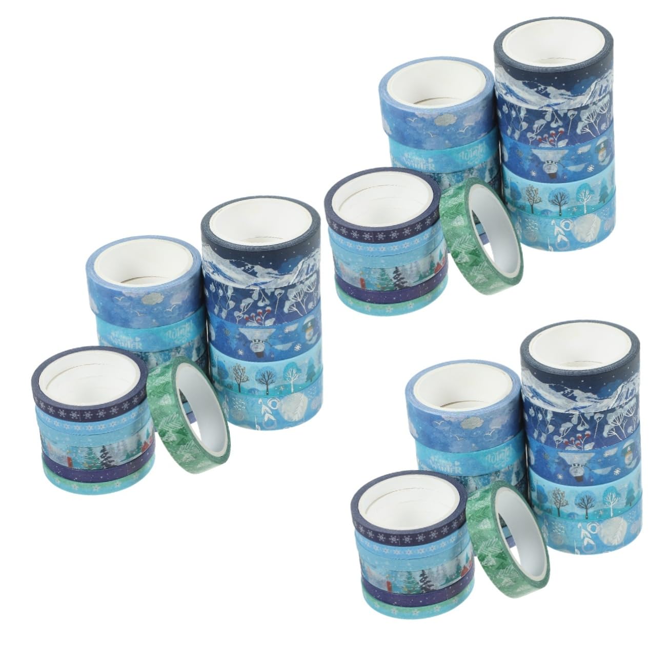 NUOBESTY 57 Rollen Süßes Scrapbooking Washi Tape Diy Washi Tapes Washi Tape Zum Verpacken Von Geschenken Klebeband Für Scrapbooking Thema Weihnachten Blue Japanisches Papier