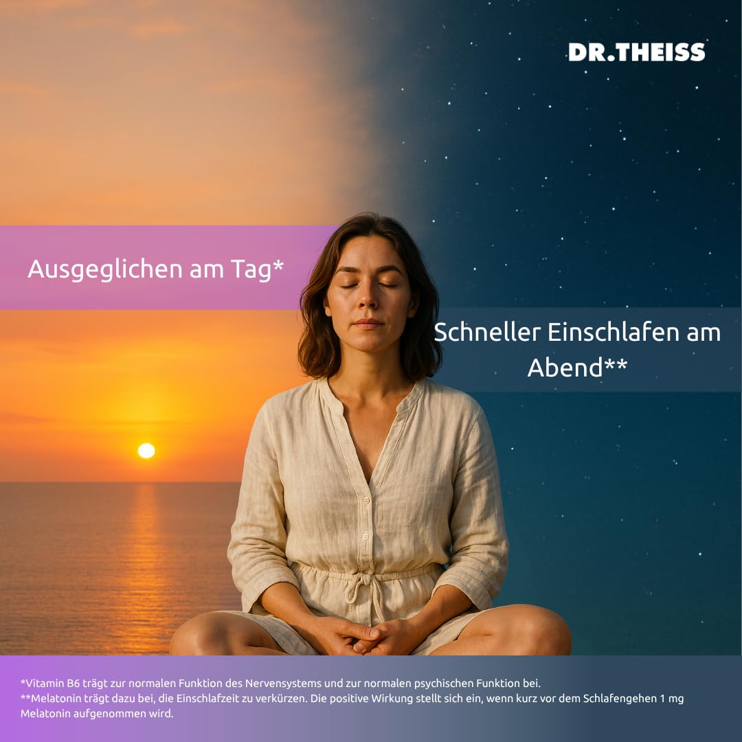 Dr. Theiss Schlaf & Entspannungs-Bundle – Melatonin Einschlafspray + Innere Ruhe Tabletten – Natürlich einschlafen und innere Balance bei Stress, Unruhe & nervösen Phasen