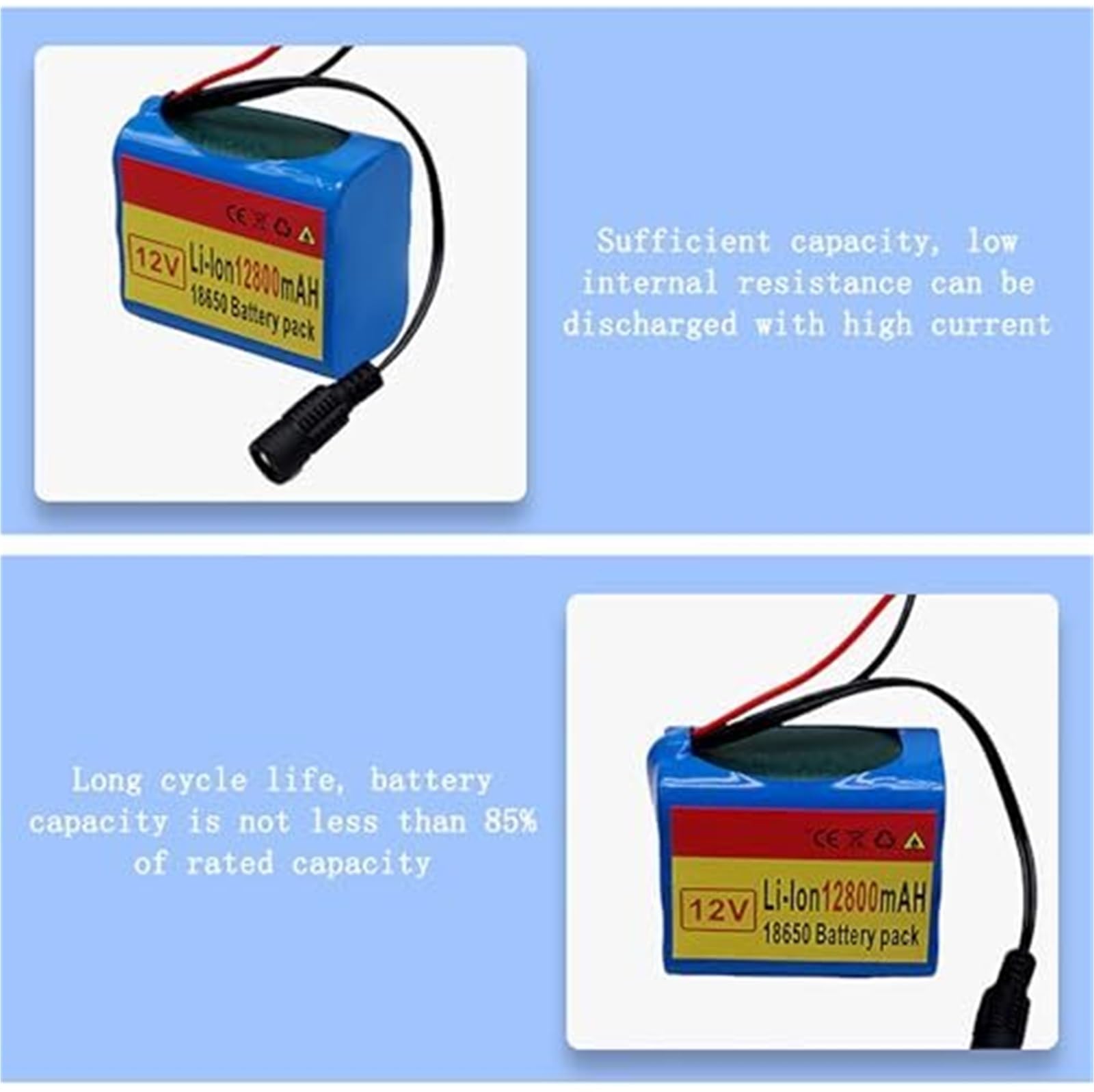 Akumulator litowo-jonowy 3S2P 12 V 12800 mAh Wbudowana karta ochronna BMS Akumulatory litowo-jonowe z ładowarką 12,6 V 2 A T