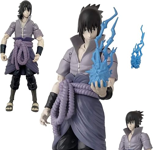Miniatura 7 de Bandai Naruto Anime Heroes Sasuke Uchiha - Figura de acción de juguete con 2 pegatinas My Outlet Mall