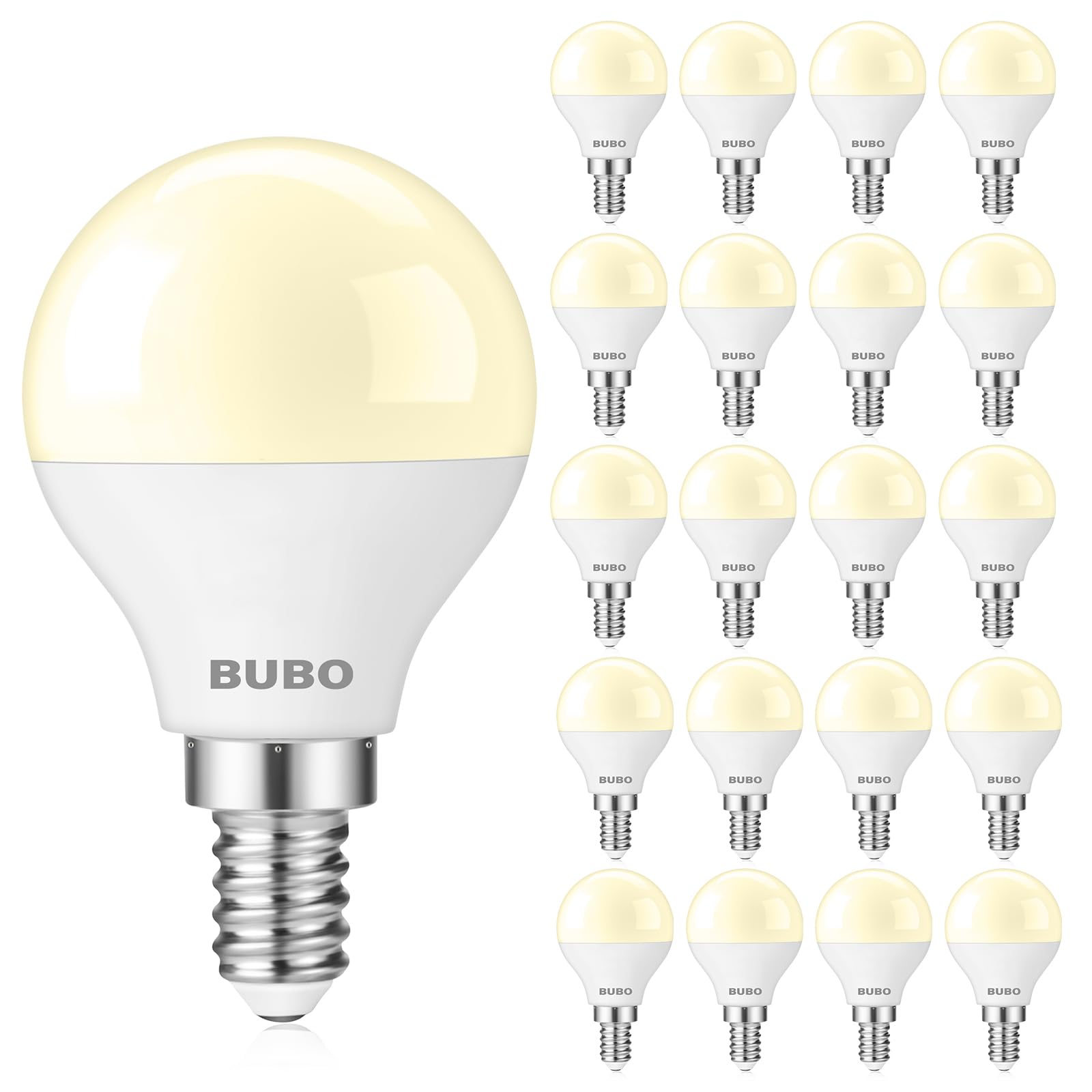 BUBO Ceiling Fan Light Bulbs 60 Watt Equivalent, E12 LED Bulb Soft White 2700K, 5.5W Small Base LED Light Bulbs, A15 Candelabra Base Bulb, 120V, 650LM