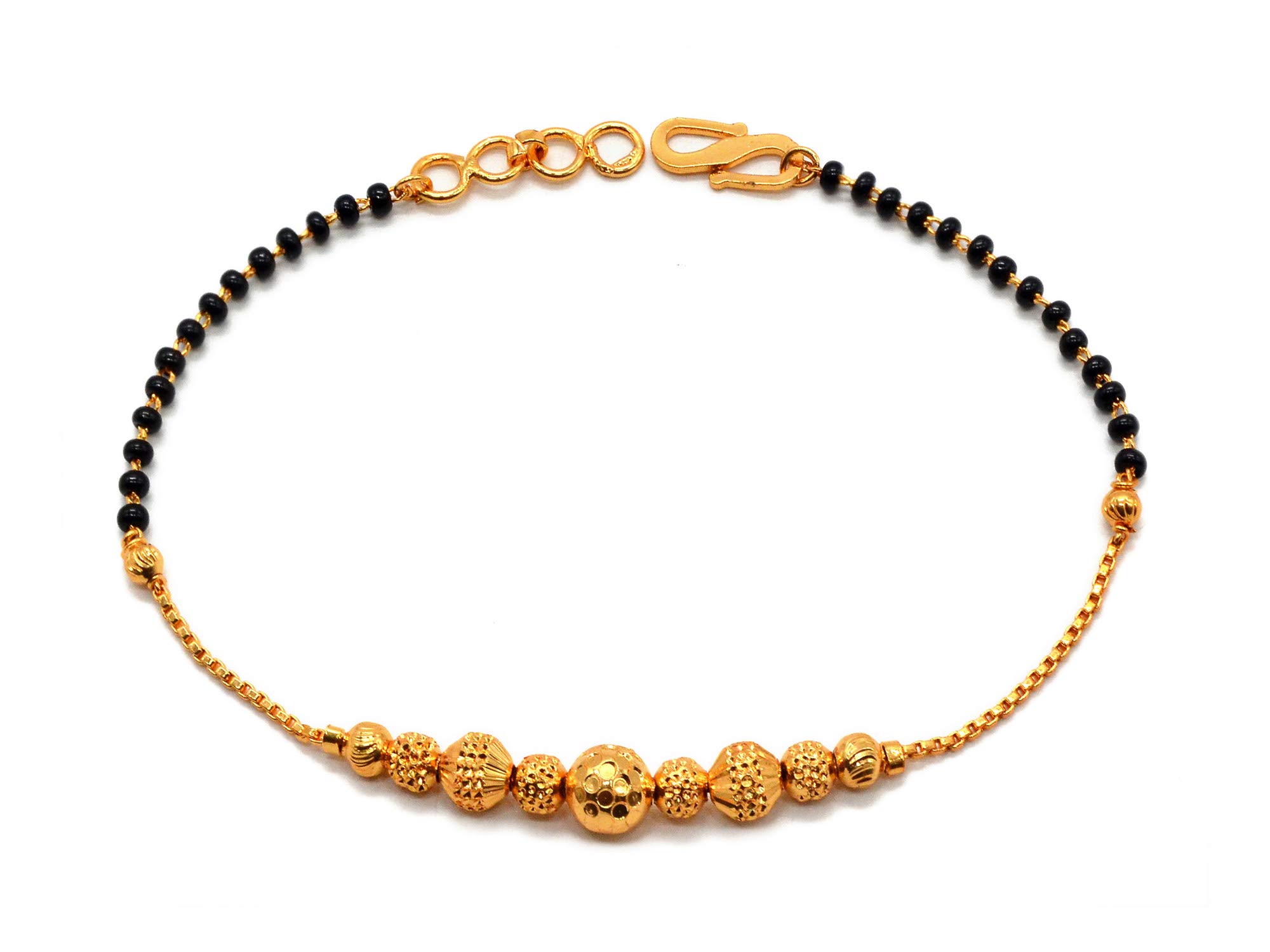 JHB Gold plated Brass Beads Bracelet for Girls And Women (B08ZNXY92K) Amazon Price History, Amazon Price Tracker
