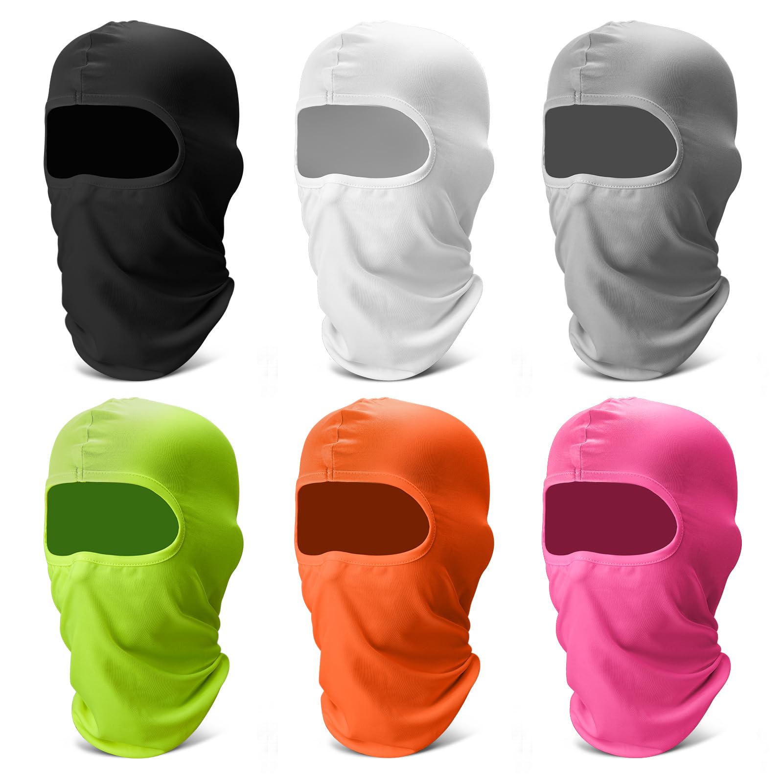 Fivali 6 Pack Balaclava Ski Face Mask: Cooling Neck Gaiter Full Head Mask for Men Women