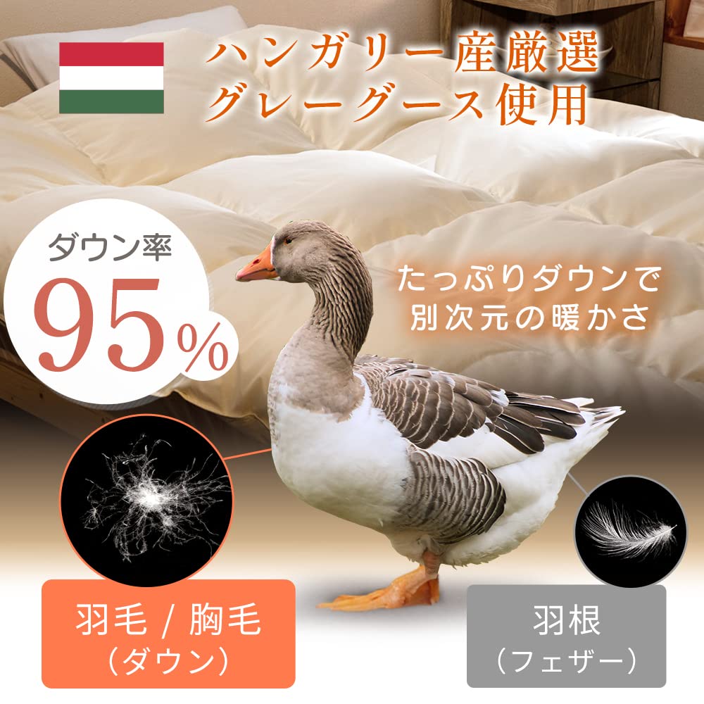 Amazon｜アイリスプラザ 羽毛布団 2層タイプ 掛け布団 グレー