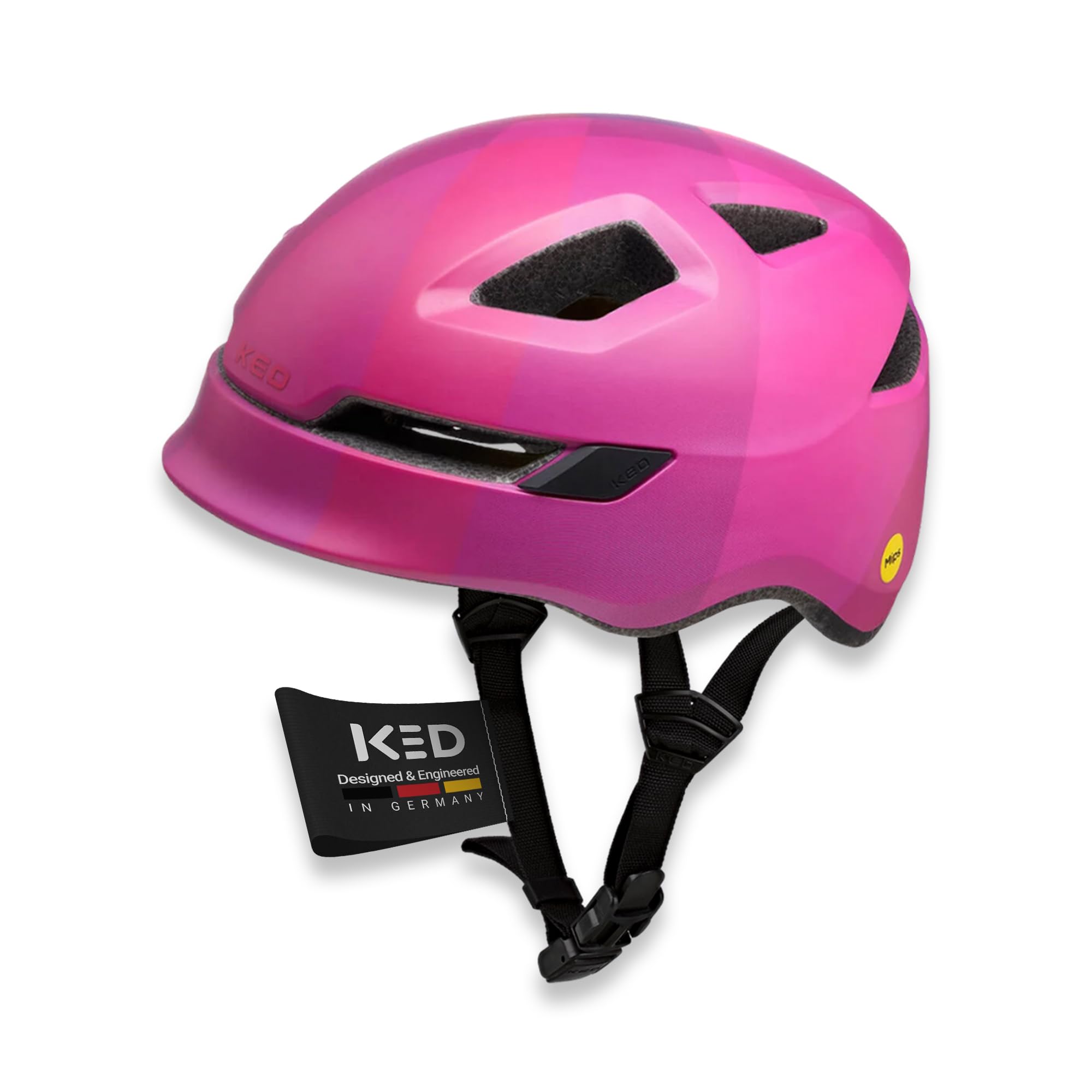 Casco infantil Ked Pop MIPS 2023 negro contra caídas ciclistas infantiles 8
