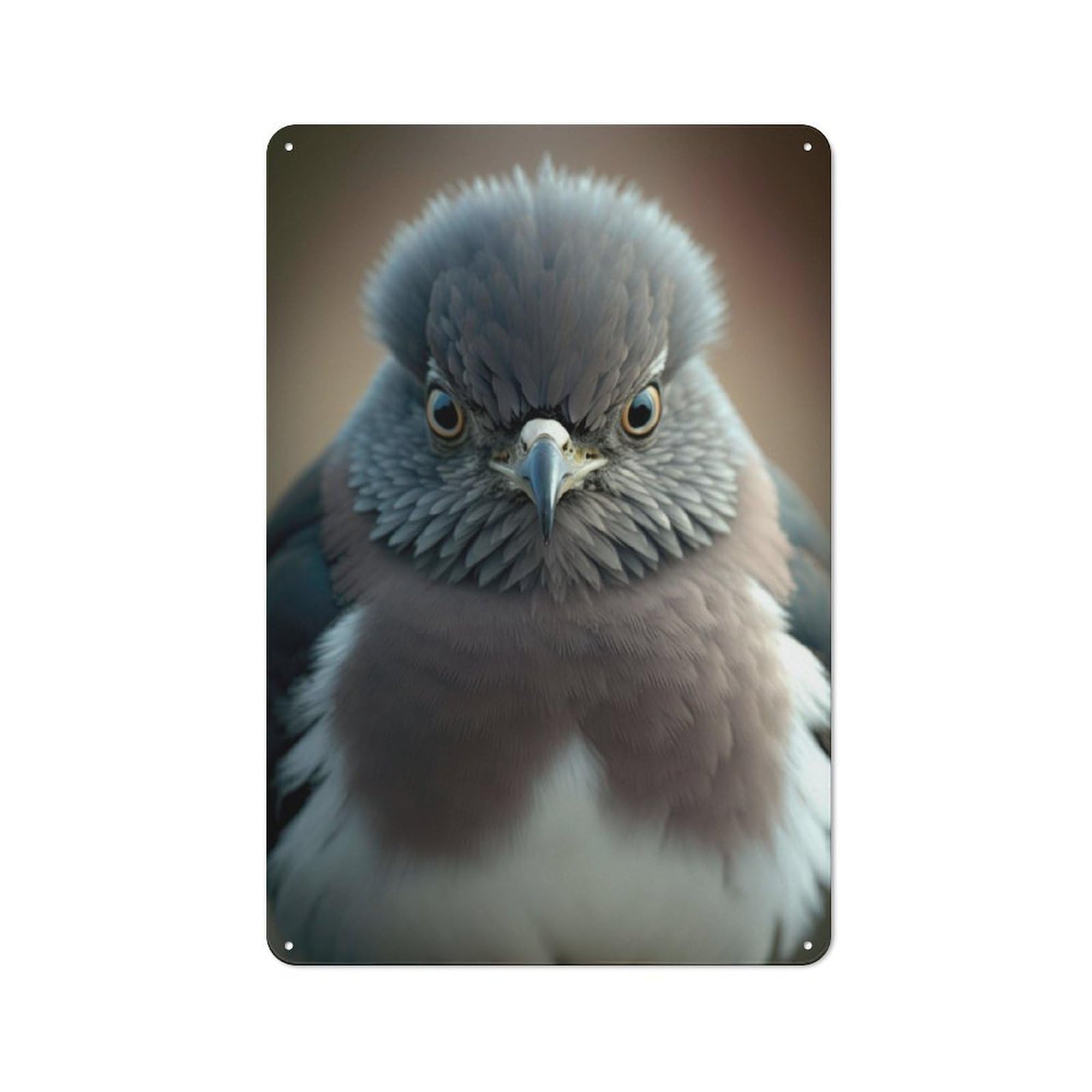 Junmoney Pigeon Portrait Friendly Cafe Metal Sign 30X20cm, Restaurant Wall Art For Coffee Bar, Small Shop Or Dining Room