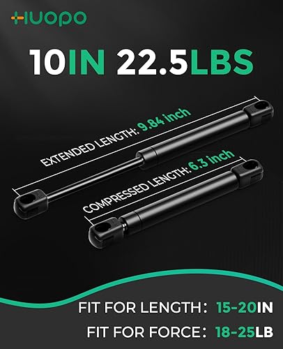 Miniatura 137 de Amortiguadores de gas de 10 pulgadas, 45 libras/200N, soporte de elevación de resorte para caja de herramientas de recogida de camión, tapa de caja