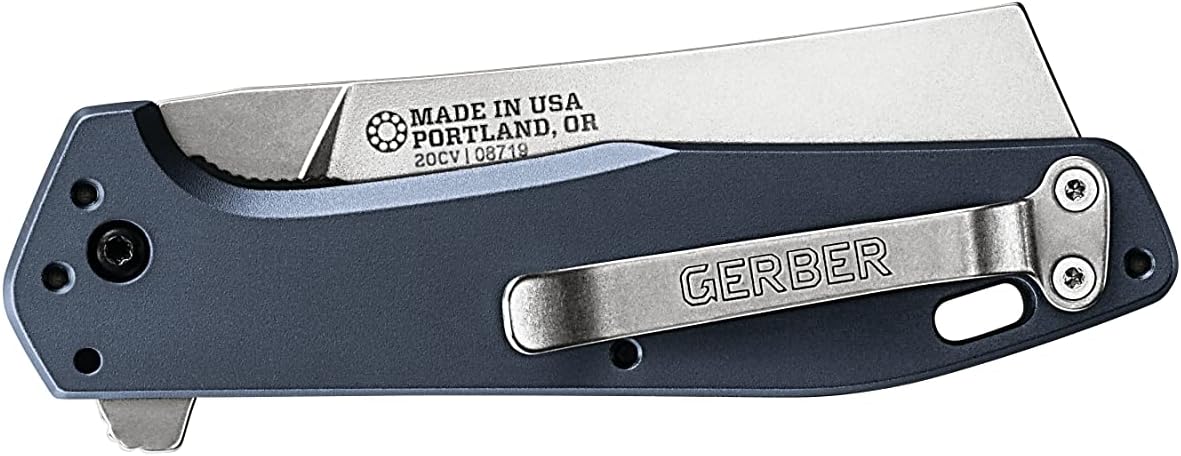 Gerber Gear Fastball Cleaver - Durable, Folding Knife with Lock - Premium EDC Gear - 3" - Made in USA - Urban Blue