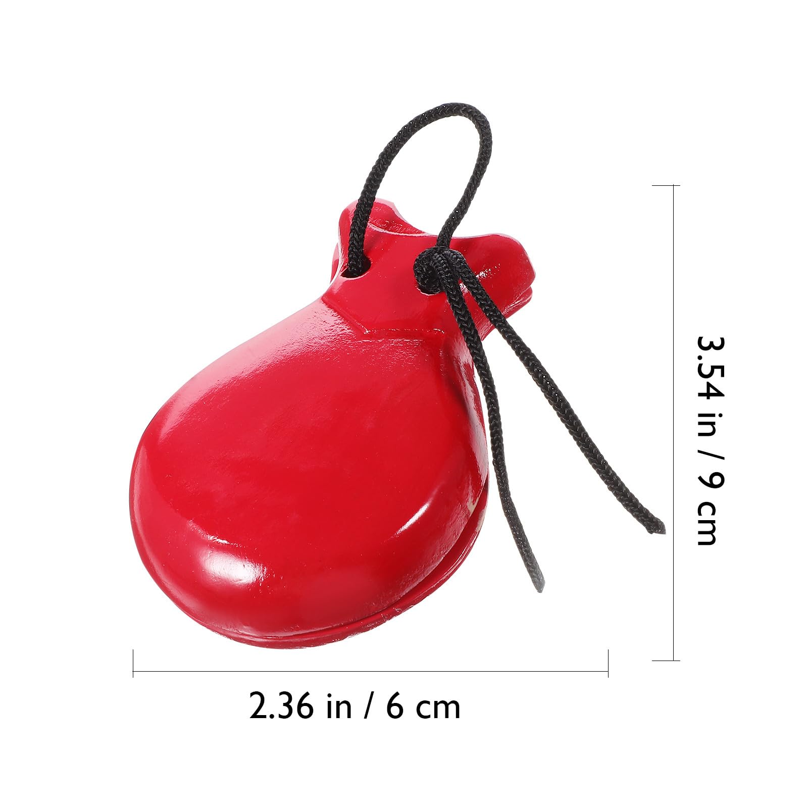 Nacchere in Legno per Bambini, Strumento Musicale Percussioni Suono Nitido, Set 2 Paia Colore Nero e Rosso, Giocattolo Educativo per Apprendimento Musicale e Sviluppo Ritmico