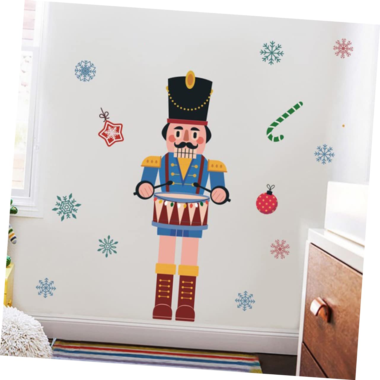 Ciieeo 3 Adesivi in ​​pvc Per Finestre A Forma Di Schiaccianoci Di Natale Fiocchi Di Neve Decorazioni Natalizie Per La Casa