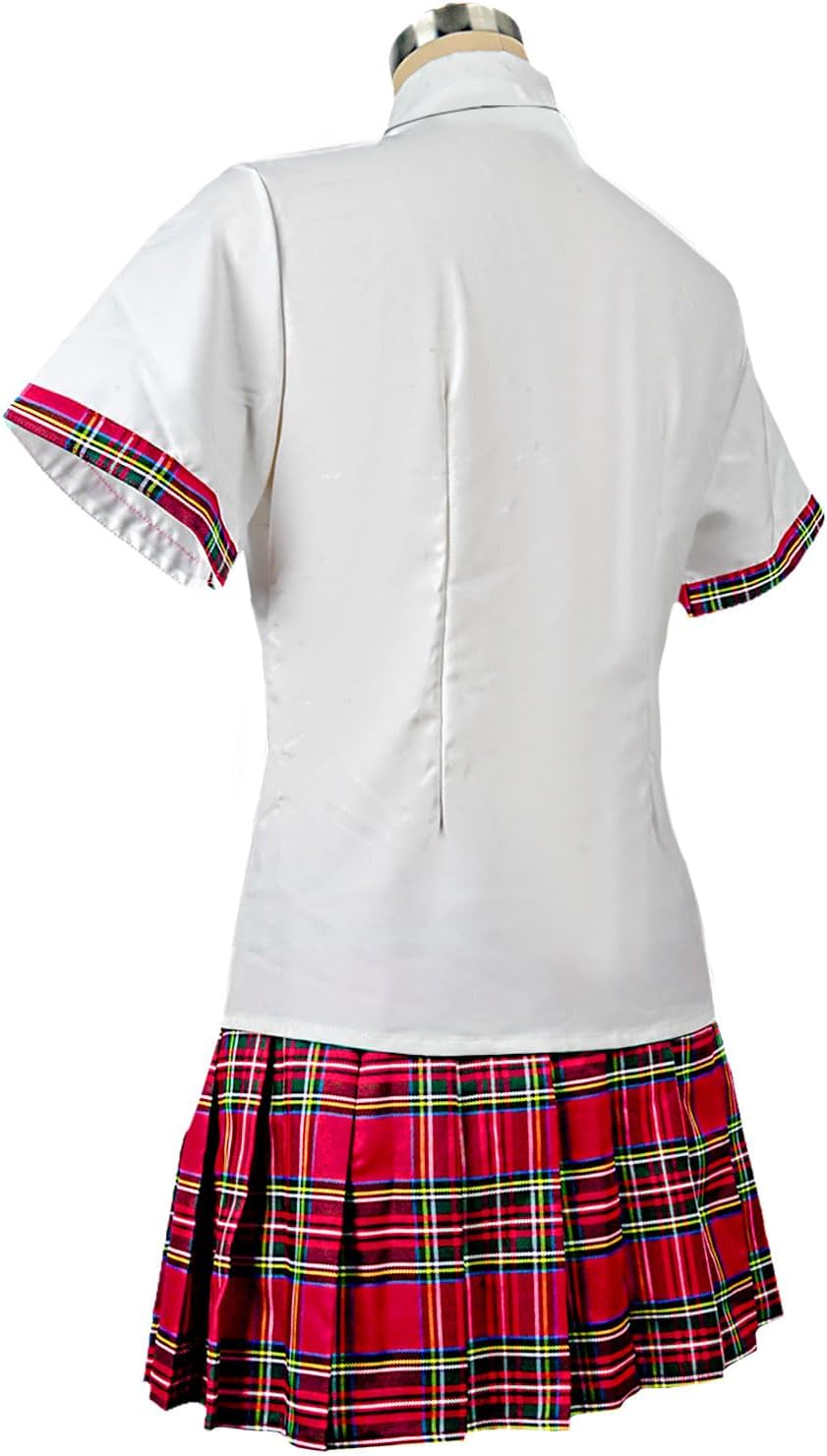 Women's School Girl Outfit Lingerie Set Sexy Student Costumes With Plaid Mini Skirt - Image 6