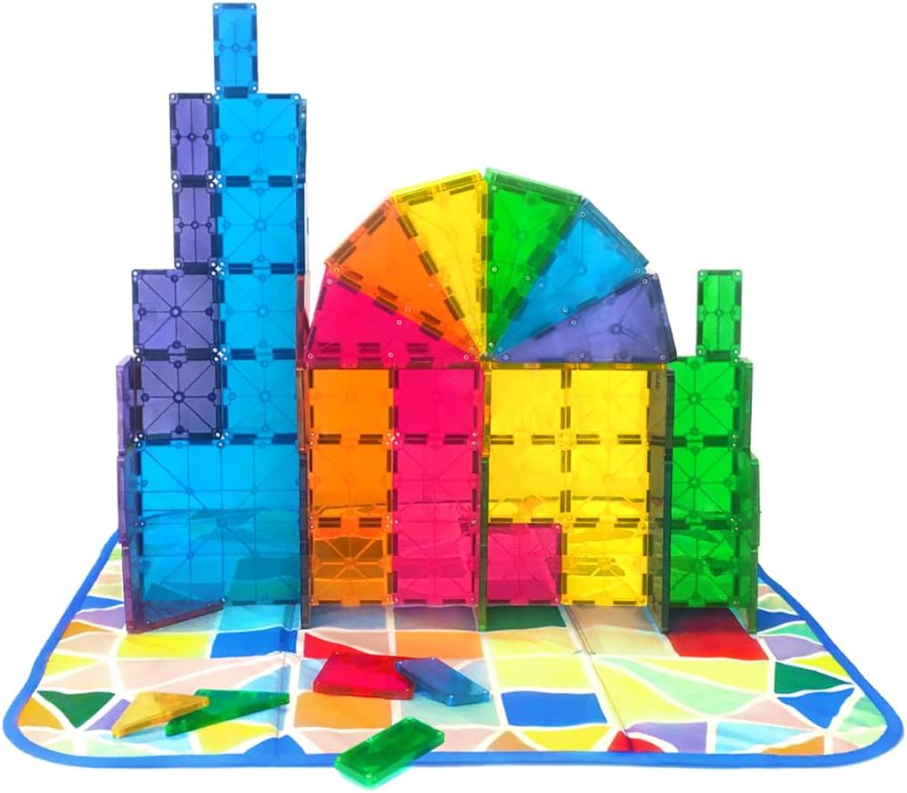 MAGNA-TILES Storage Bin Bundle 84-Piece Magnetic Construction Set, The ORIGINAL Magnetic Building Brand