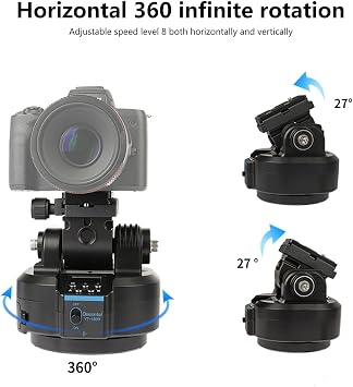 YT-1500 Auto Motorized Rotating Panoramic Head with Remote Control Support 2kg(70.5 Ounce) Camera Phone Pan Tilt Video Tripod Head Stabilizer