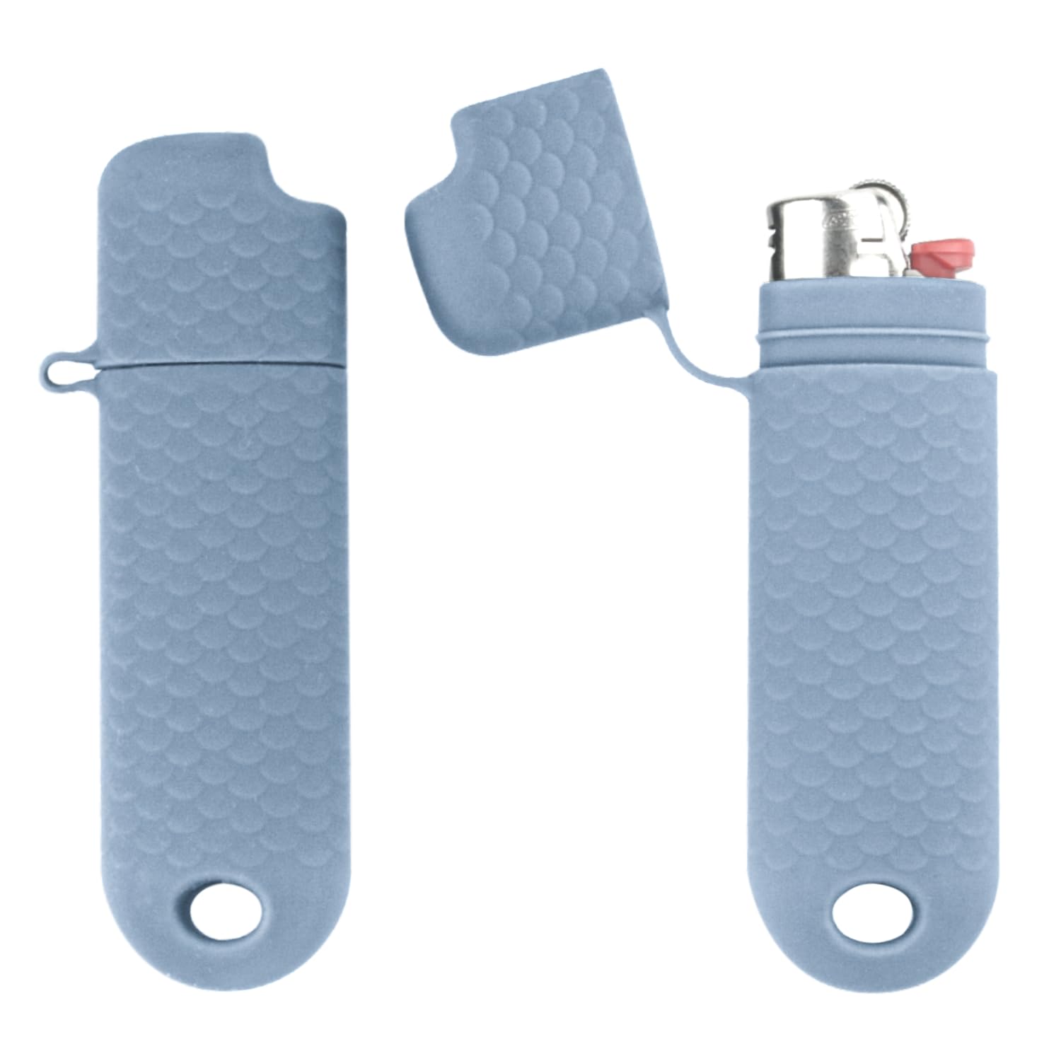 Waterproof Lighter Case Cover Holder for BIC Regular Lighters Sleeve Type J6 Outdoor Survival Multipurpose Seal Lighter Pouchfor Hiking and Camping (Light Blue, 2)