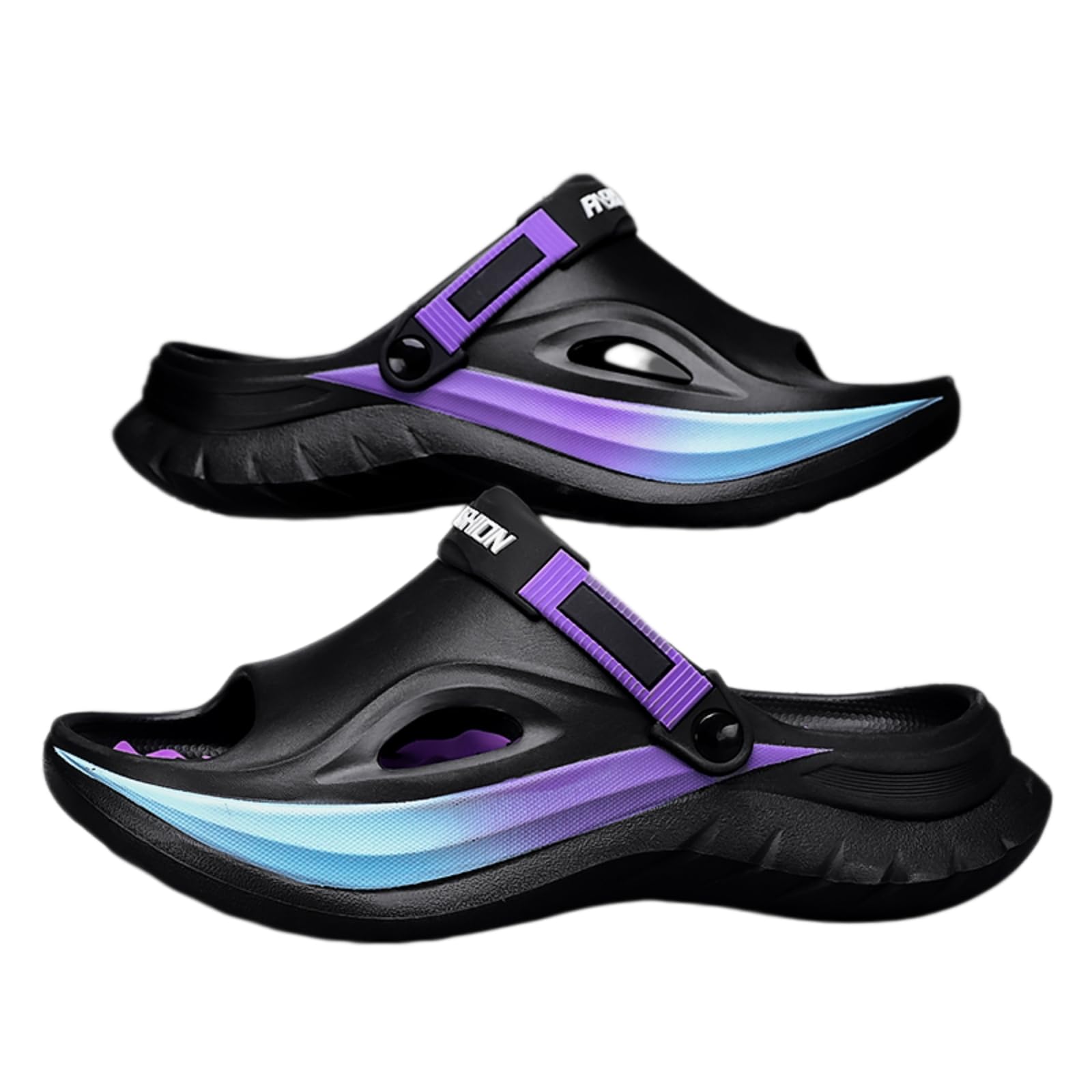 Infradito Pantofole da Massaggio degli Uomini Estivi Sandali All'aperto al Coperto Spiaggia Comodi Scivoli Morbidi Clogs Scarpe Casual Home All'aperto-Black Purple-42-43