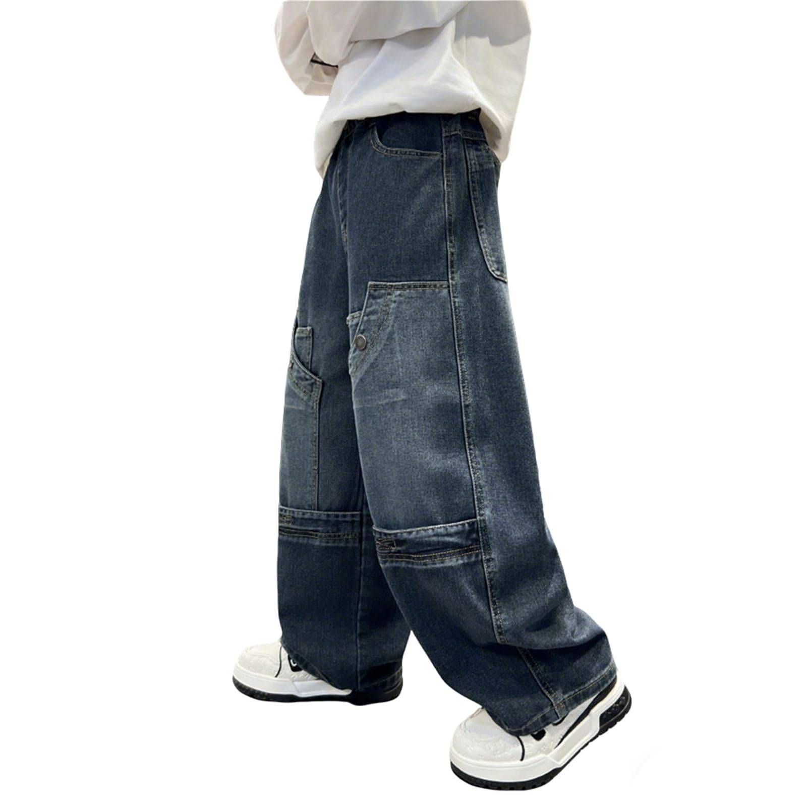 Pantalón vaquero para niño con pernera recta y diseño elástico 8