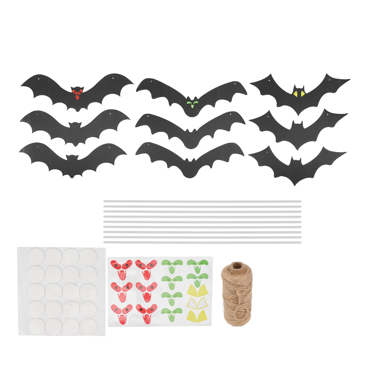 Chauves-souris Halloween lot de 9 suspensions extérieures et décoration fête de cour