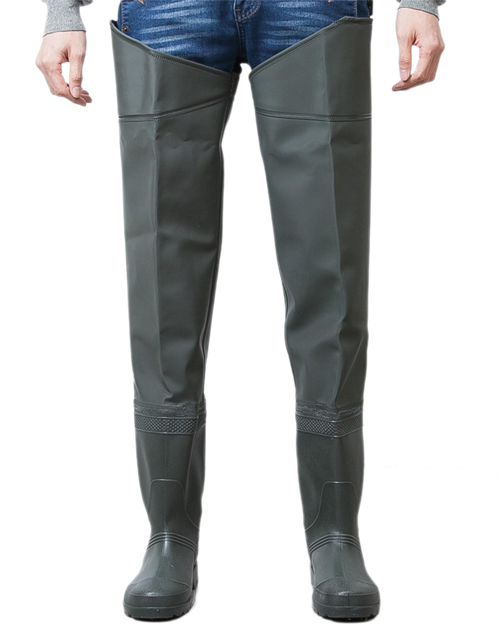 Stivali da Pioggia Alti da Uomo Regolabili Scarpe da Acqua Impermeabili Stivali Lunghi Trampolieri da Pesca in PVC Resistenti all'Usura per Scarpe Pesca Stivali Caccia Antiscivolo