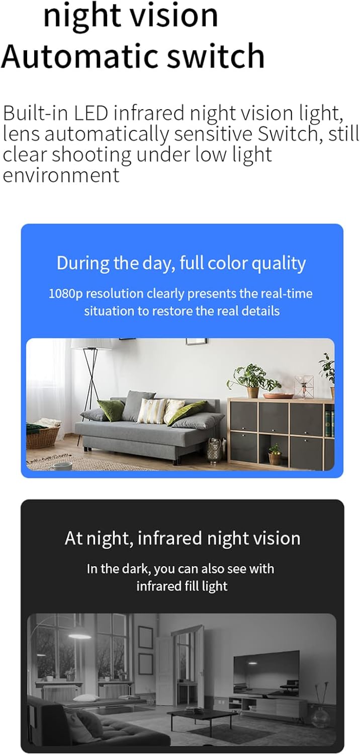 Image showing a comparison of day-time full color quality and night-time infrared night vision, demonstrating automatic switching.