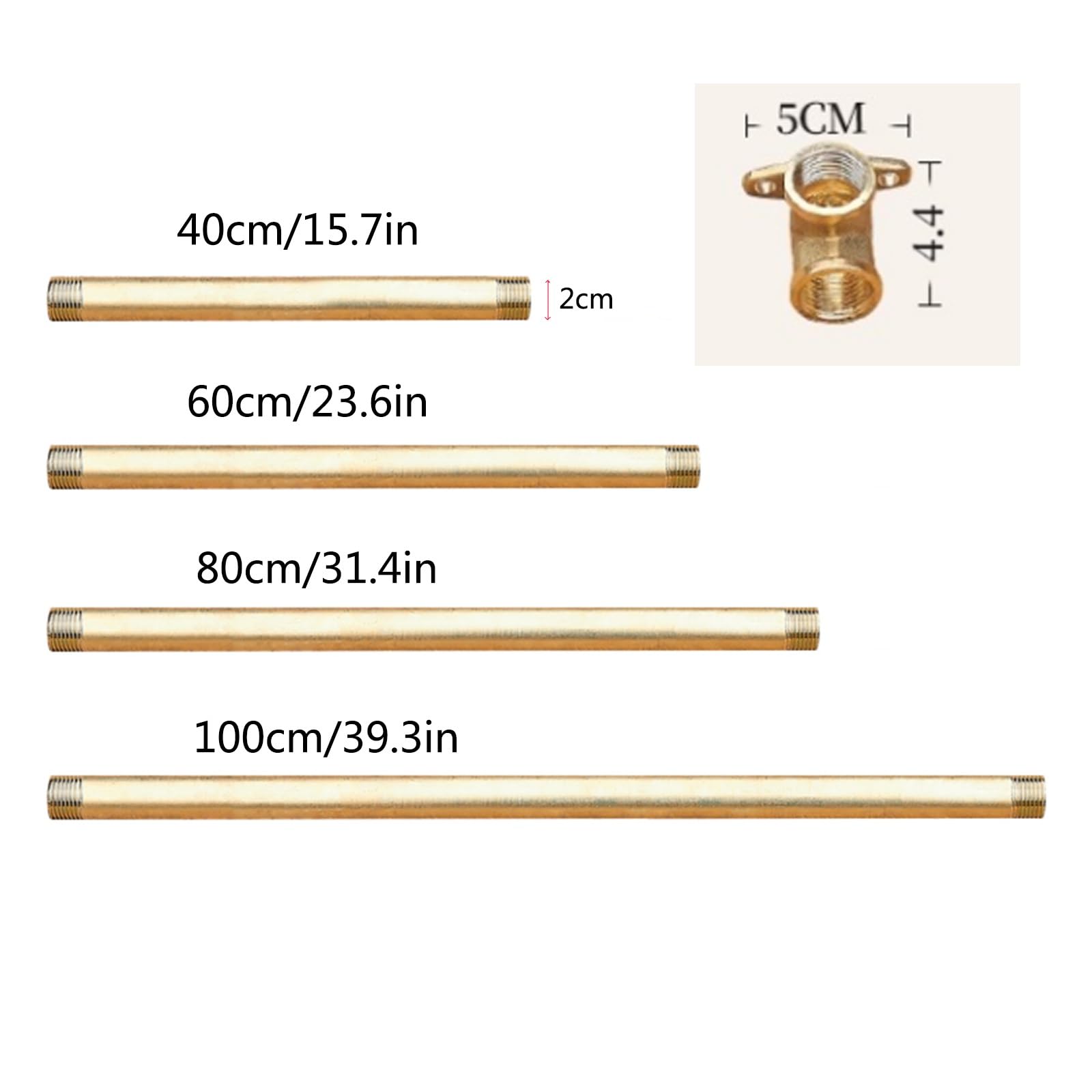 Columna De Agua Vertical para Jardín con Doble Grifo - Totalmente De Cobre, Montaje En Suelo, Grifo Exterior Resistente A Las Heladas para Patio, Jardín Y Terraza, Diseño Dura，E 40cm/15.7in