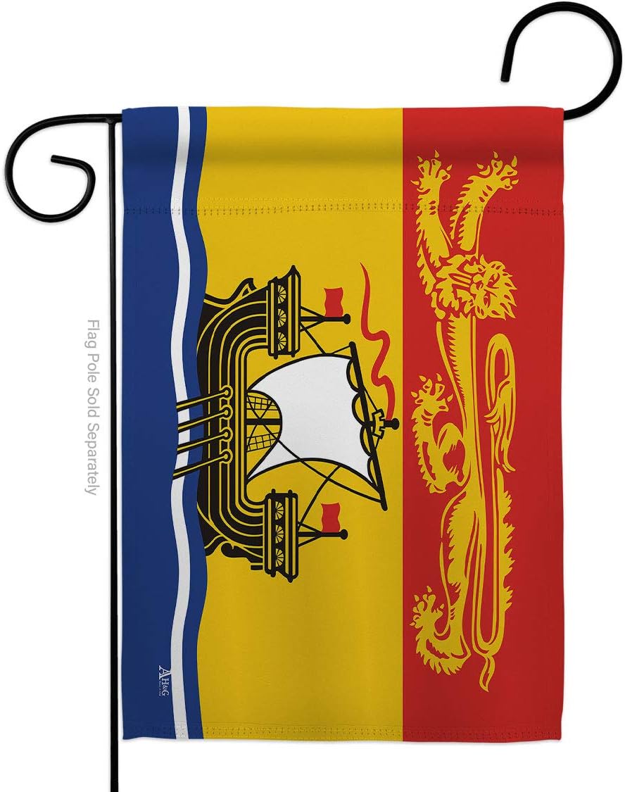 New Brunswick Garden Flag Set Wall Hanger Regional Canada Provinces Canadian Territories Region Country Particular Area Small Decorative Gift Yard House Banner Double-Sided Made In USA 13 X 18.5
