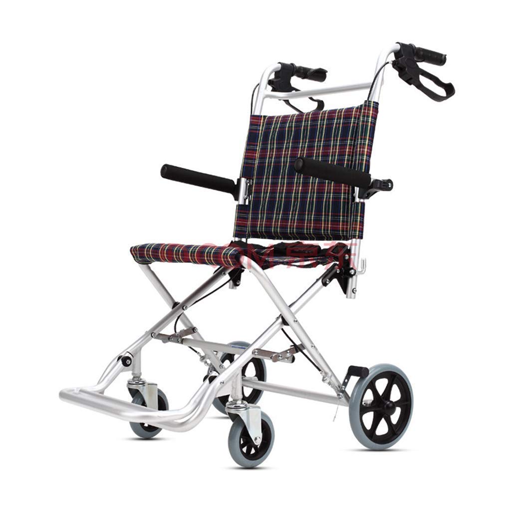 Sillas de Ruedas Plegables, autopropulsadas, Ligeras y Plegables Silla de Ruedas de Viaje de tránsito en una Bolsa con Frenos de Mano Andadores para Personas Mayores