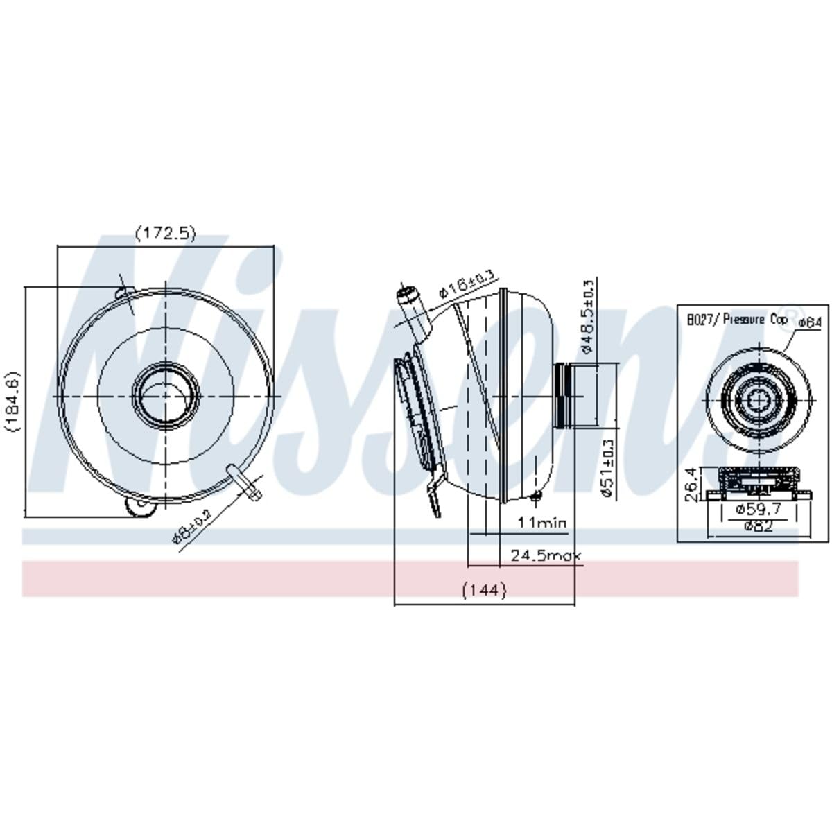 Serbatoio Refrigerante NISSENS 996251 - 0,7 Litri In Plastica | Ricambio Auto