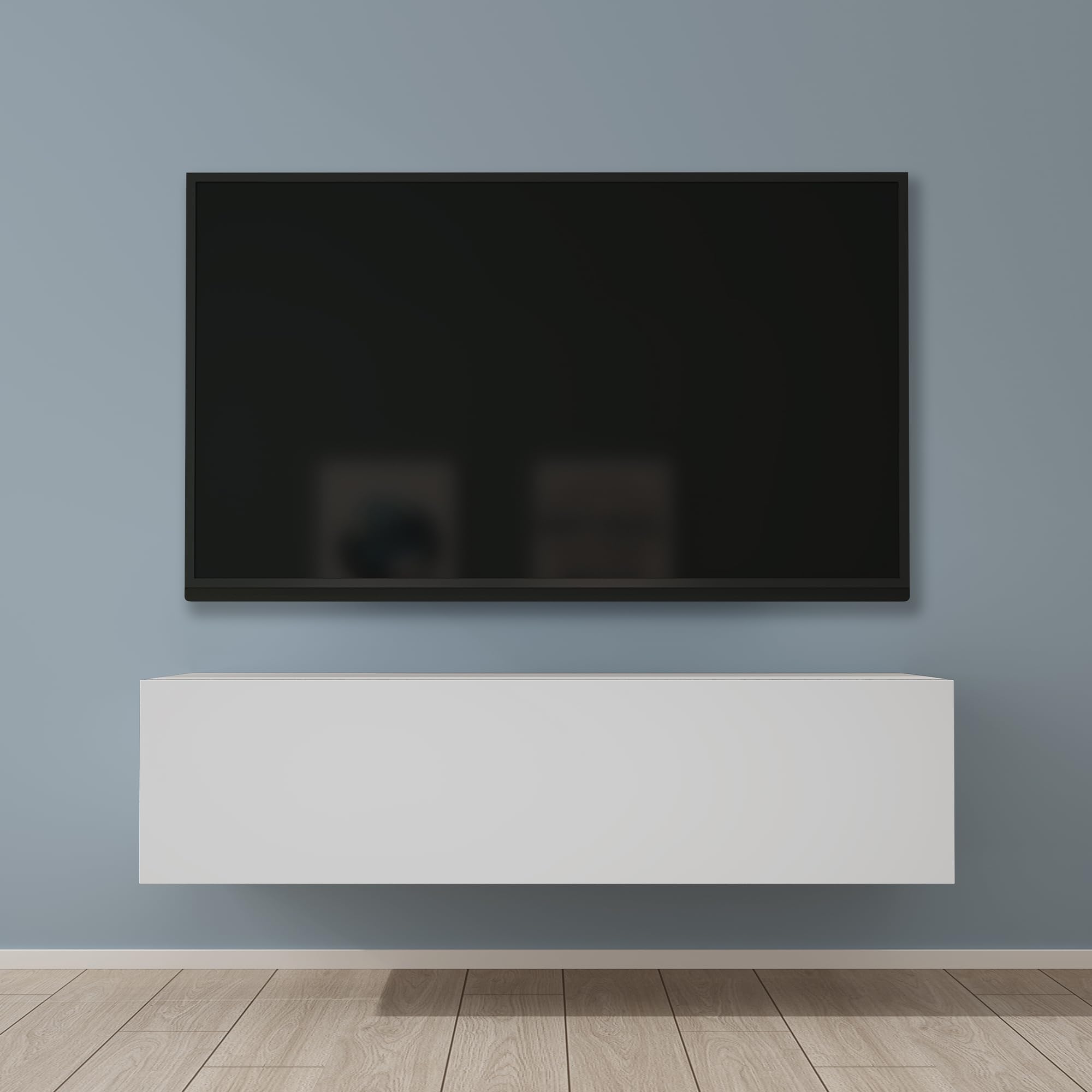 Mai & Mai Fernsehtisch Fernsehschrank TV Schrank Verdeckter Griff mit Soft-Close Lowboard Hängeschrank für Wohnzimmer in Matt Weiß BTH: 120x40,2x30 cm Fernsehschrank02