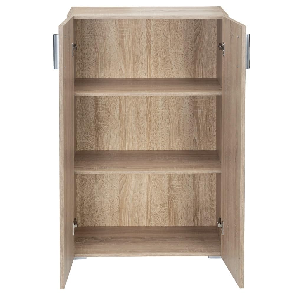 Casaria® Mobiletto Ingresso Vela a 2 Ante con Ripiani 115,5x60x30cm Credenza Comò Armadietto Multiuso Ufficio Cassettiera Mobile Entrata Mobiletti