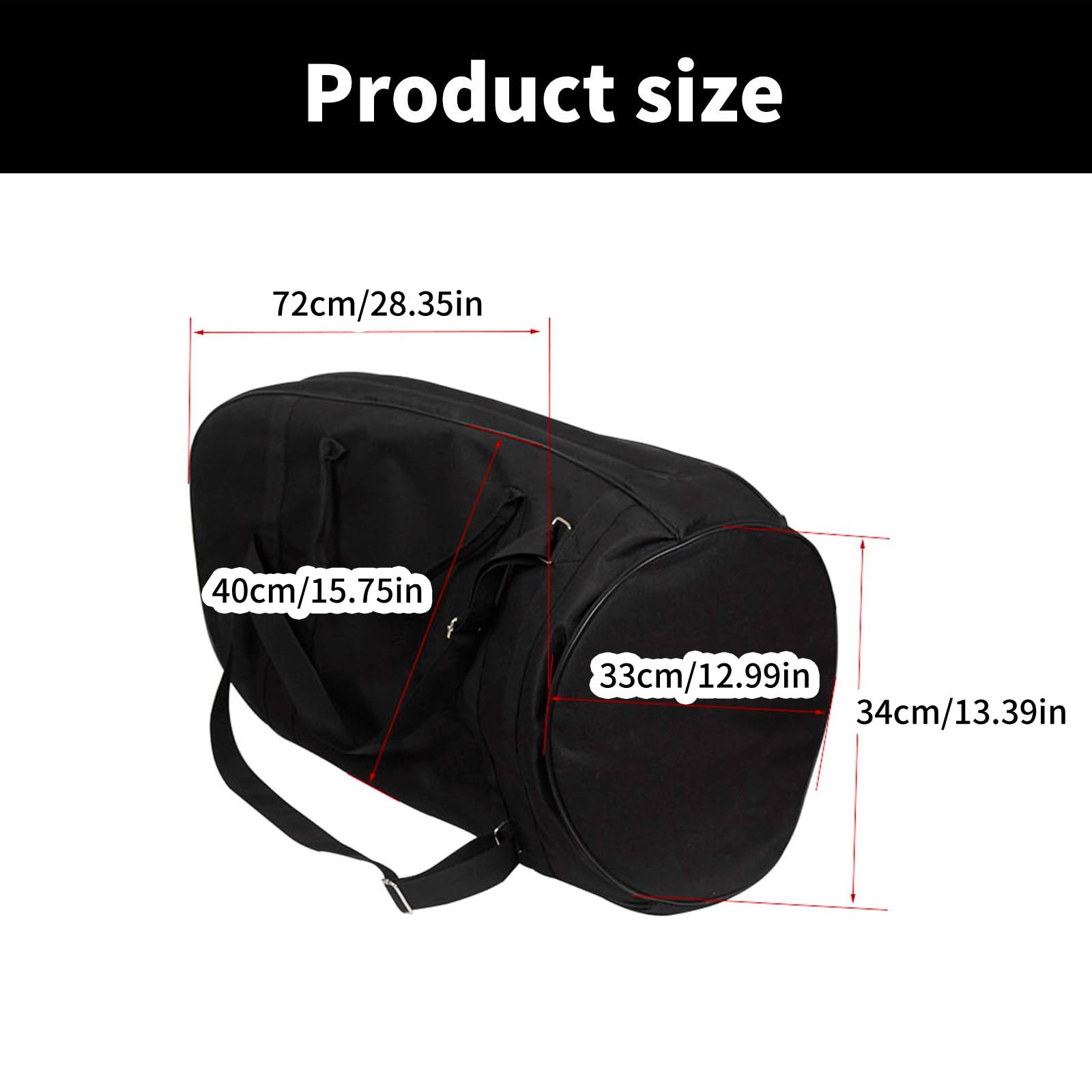 Tuba - Bolsa de transporte acolchada gruesa para instrumentos de viento para protección y durabilidad, peso ligero, estuche de almacenamiento para cuerno de tenores
