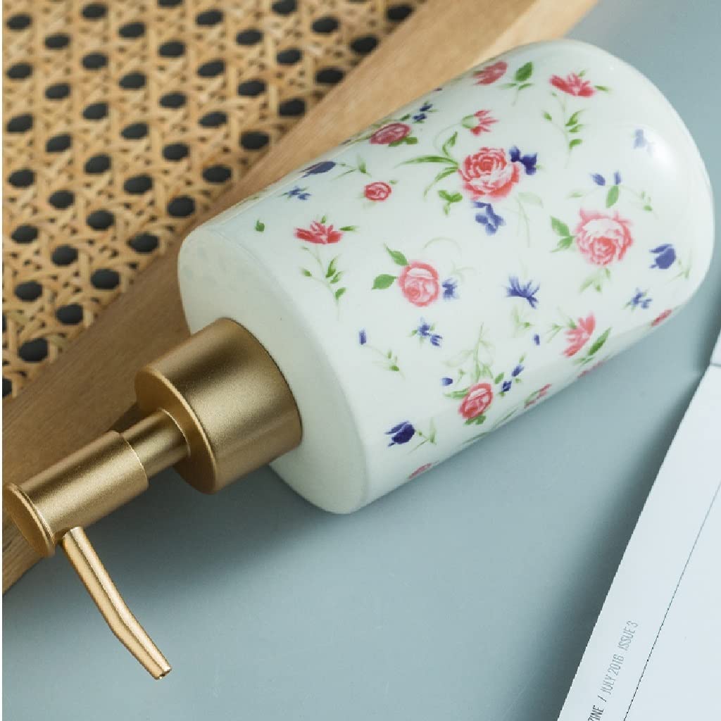 Spenderflasche for Shampoo und Duschgel, Rosenblüten-Dekor