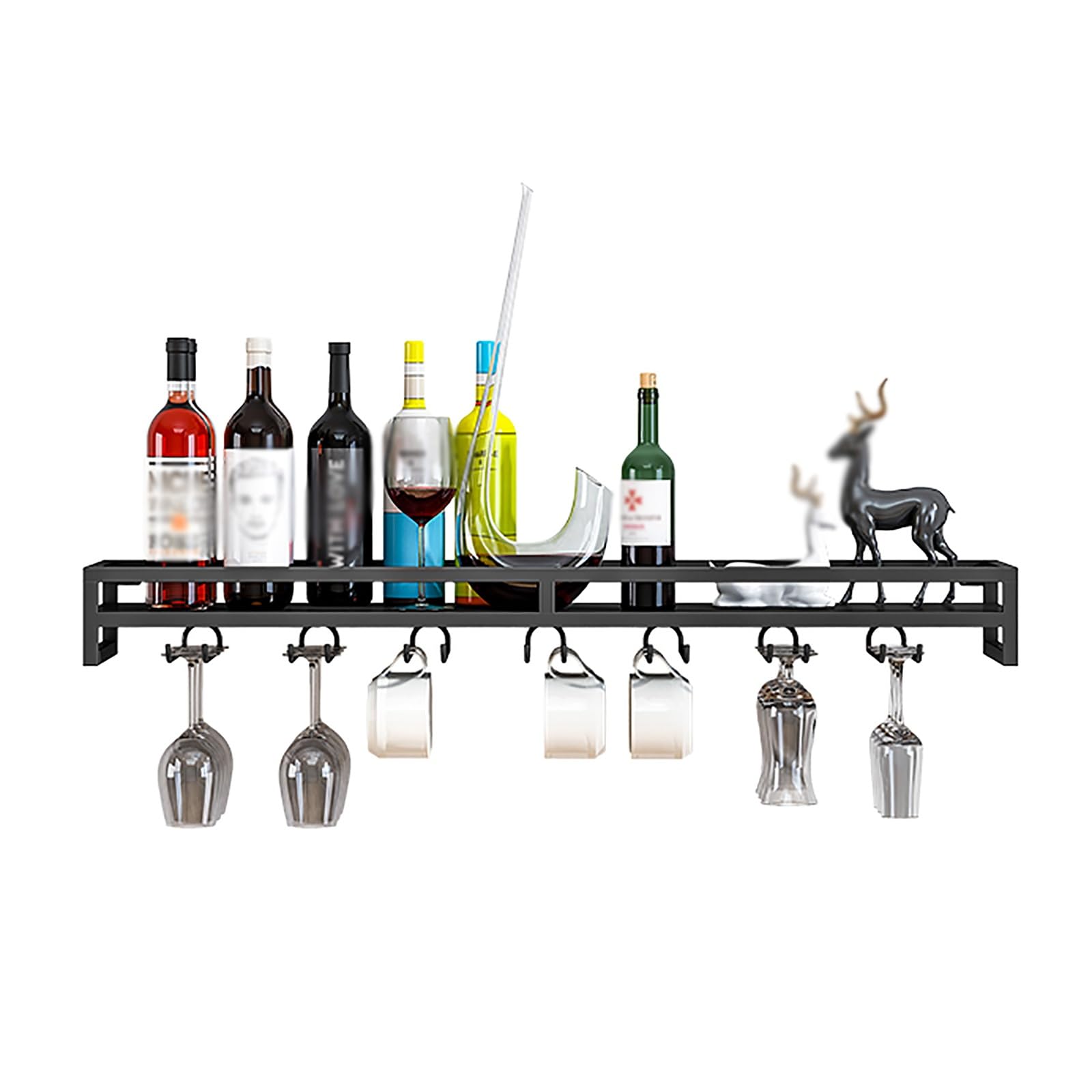 Présentoir en fer pour verre et casier à vin mural pour gagner de l'espace