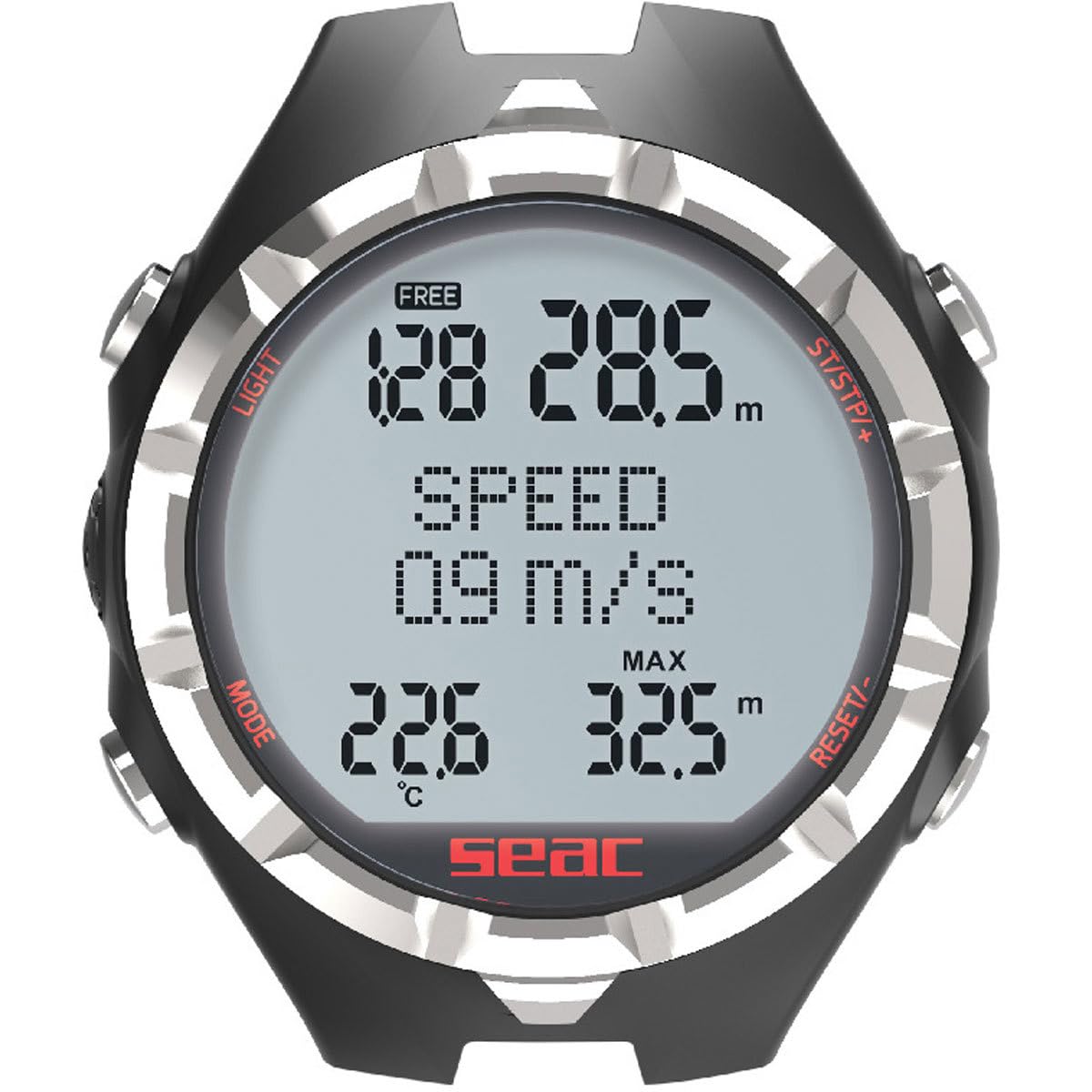 SEAC, Computer per apnea Unisex, Nero/Rosso, L