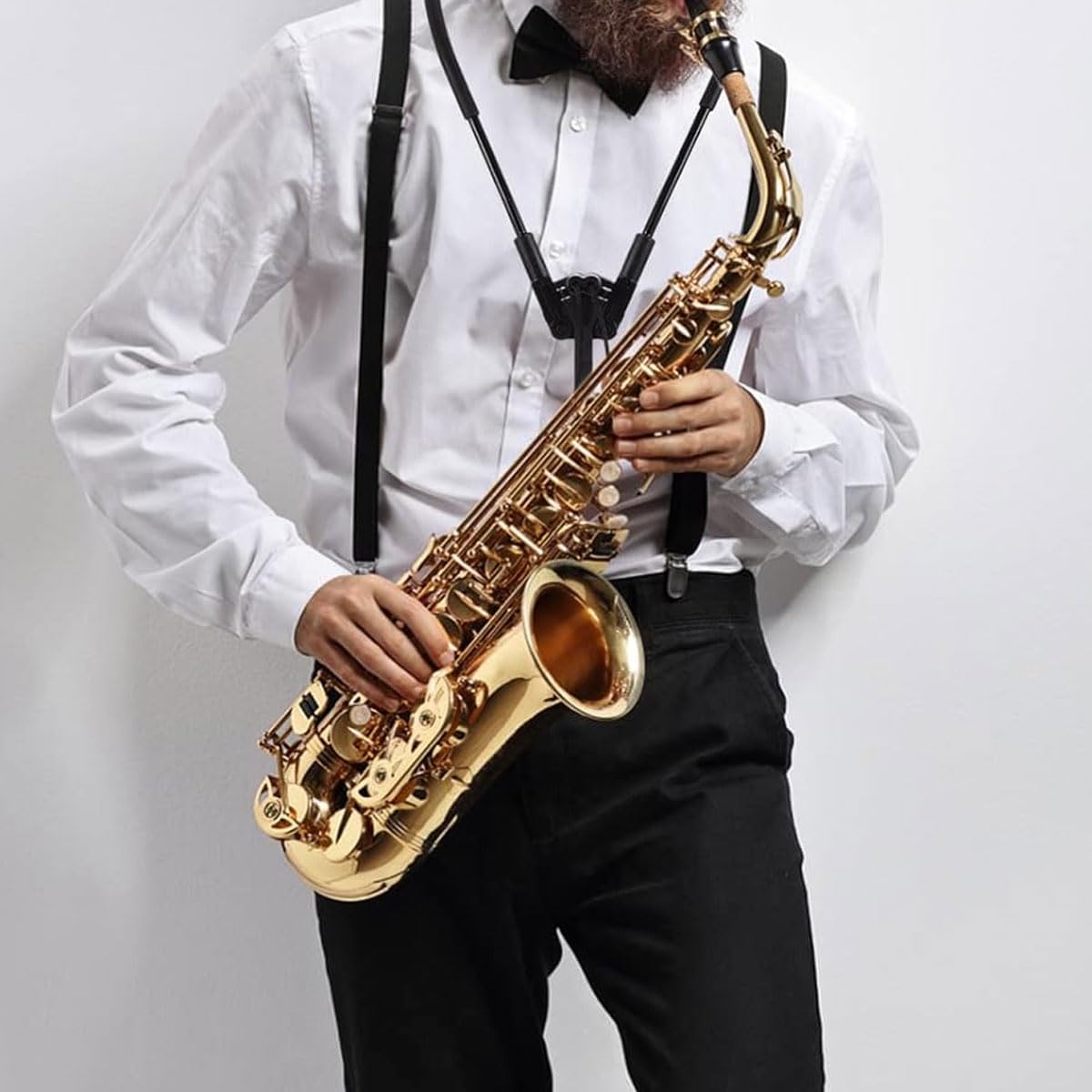 Alnicov Harnais d'épaule pour saxophone Crochet de sangle de cou confortable